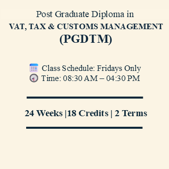 Post Graduate Diploma in VAT, Tax & customs Management